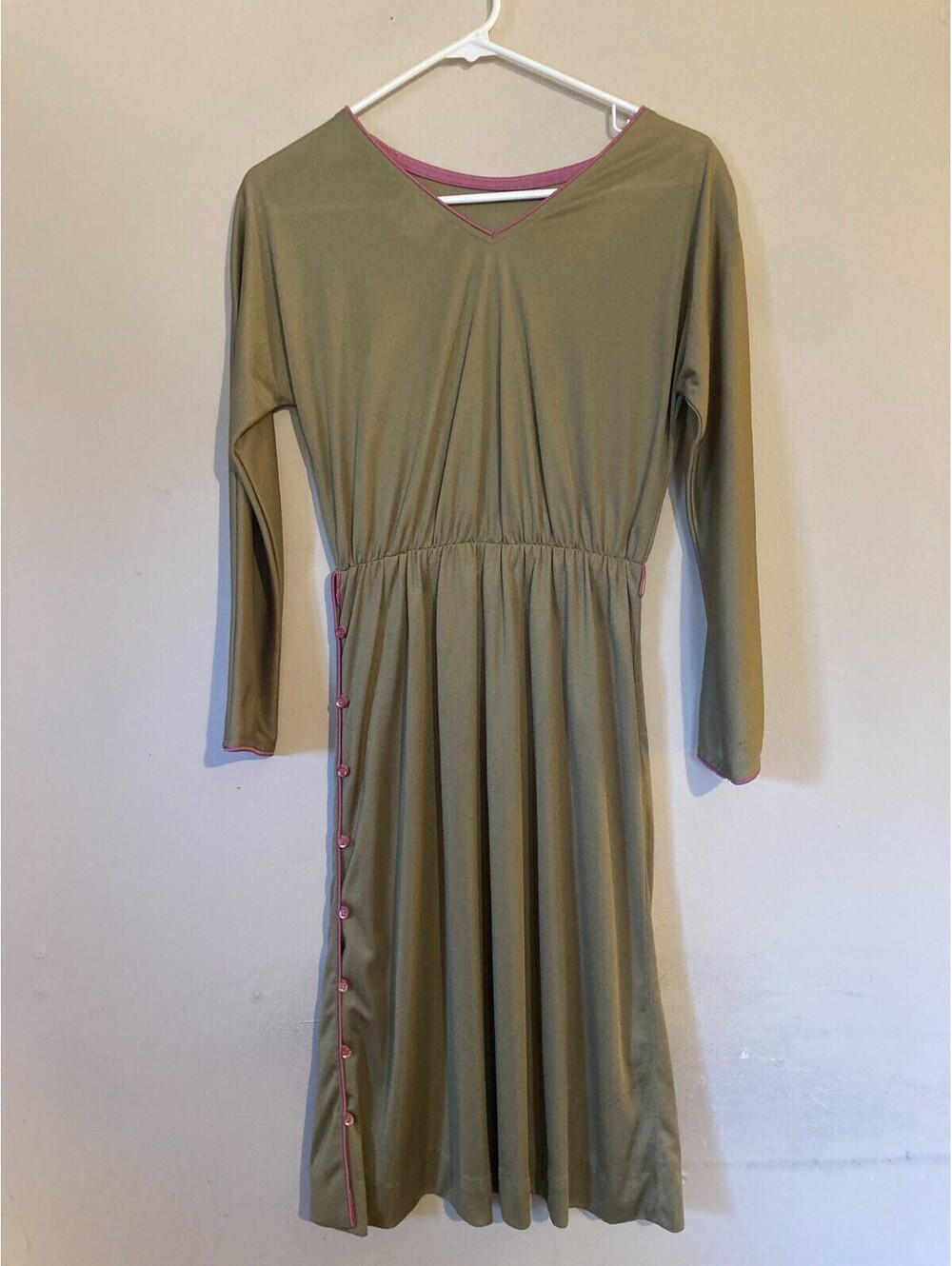 Vintage Leslie J Gold Long Sleeve Dress MADE IN USA - size L